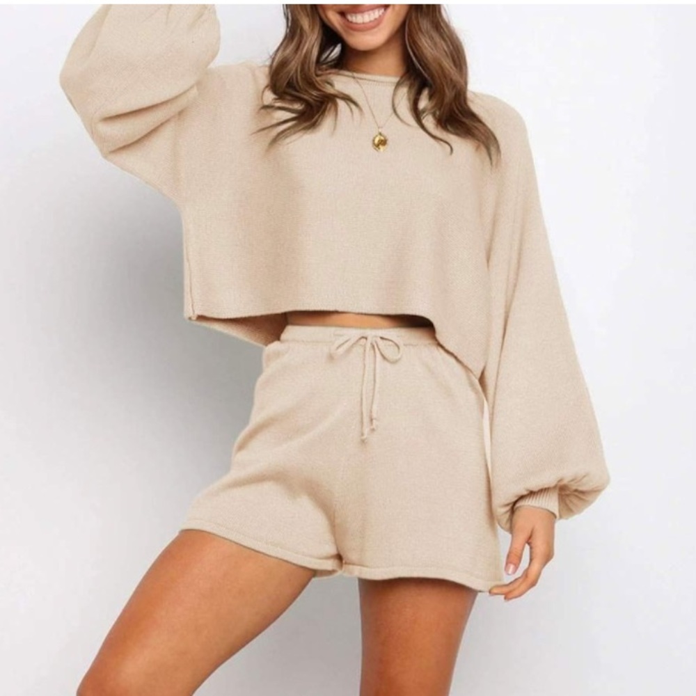 Cream Lounge Set knittted